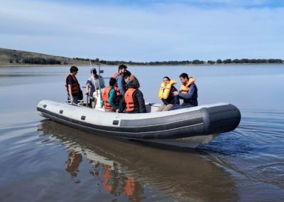 Operativo en el Dique Paso Las Piedras - Servicios de lancha para Aguas Bonaerenses S.A.