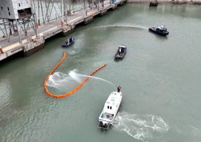 Simulacro integral de emergencia en Terminal Bahía Blanca con recursos de respuesta desplegados